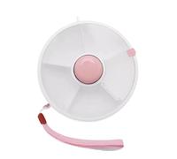 S&M Portable Snack Container Set,Divided Storage Organizer with Handle, 5 Compartment Rotating Food Spinner for Kids, Fruits, Nuts (Pink)