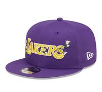 (S/M, Purple) New Era LA Lakers Flower Wordmark 9FIFTY Snapback Cap Hat - Purple