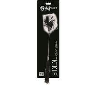 Sex & Mischief Whipper Tickler - Black & White Feather Tickler & Rubber Whip