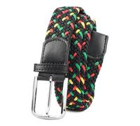 S-MAN Elastic Golf Belts for Men 3.5cm Wide Colorful Stretch Woven Braided Waist Belt Mixed Color 115cm Long