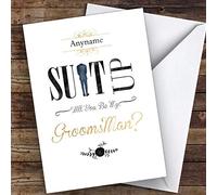 S Man Suit Up Will You Be My Groomsman Personalised Greetings Wedding Card | Wedding Card | Will You Be