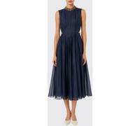 'S Max Mara Off-the-Shoulder Pleated Silk-Blend Midi Dress for Ceremonies - Size: 44 - female