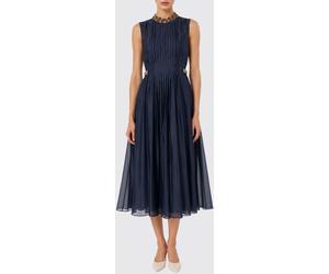 'S Max Mara Off-the-Shoulder Pleated Silk-Blend Midi Dress for Ceremonies - Size: 44 - female
