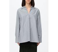 'S Max Mara Striped Cotton V-Neck Relaxed Fit Blouse - Size: 42 - female