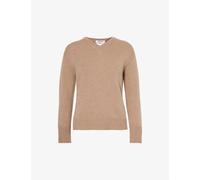 S Max Mara Womens Camel Orion V-neck Cashmere Jumper L