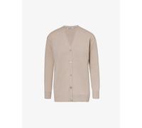 S Max Mara Womens Sand Jane V-neck Wool and Cashmere-blend Cardigan M