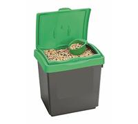 S&MC Gardenware Large Plastic Storage Bins Animal Pet Horse Feed Bird Seed Food Flour Salt + SCOOP (30 Litre, Green)