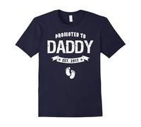 (S) Men's Promoted To Daddy Est 2017 T-Shirt New Dad Father's Day Gift-Father's Day