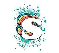 S: Monogram Letter Retro Rainbow Colorful Name Initial Notebook Journal for Women, Girls and Kids (6 in x 9 in) Lined Paper