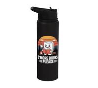 S´More Books Please Camping Reading Campfire Marshmallow Stainless Steel Insulated Water Bottle