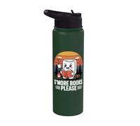 S´More Books Please Camping Reading Campfire Marshmallow Stainless Steel Insulated Water Bottle