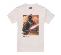 (S, Natural) Star Wars Mens Ignited Darth Maul T-Shirt