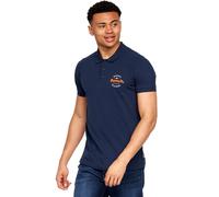 (S, Navy) Bench Mens Cometer Short Sleeve Three Button Slim Fit Polo Shirt Top