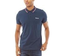 (S, Navy) Bench Mens Gruff Short Sleeve Twin Tipped Polo Shirt