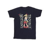 (S, Navy Blue) Disney Mens Pinocchio Nothing But Trouble T-Shirt