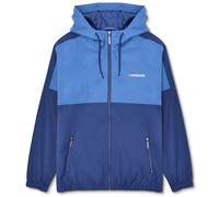 (S, Navy/Dark Blue) Lambretta Mens Contrast Panel Full Zip Hooded Warm Winter Jacket Coat