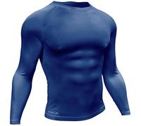 S - NAVY Junior Long Sleeve Baselayer Compression Shirt - Unisex Training Top