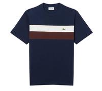 (S, Navy) Lacoste Mens Striped Regular T-Shirt