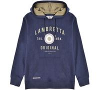 (S, Navy) Lambretta Mens Original Target Print Pullover Sweatshirt Hoody Hoodie Jumper