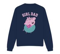 (S, Navy) Peppa Pig Unisex Adult Girl Dad Sweatshirt