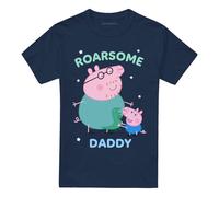 (S, Navy) Peppa Pig Unisex Adult Roarsome Daddy Pig T-Shirt
