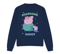 (S, Navy) Peppa Pig Unisex Adult Roarsome Daddy Sweatshirt