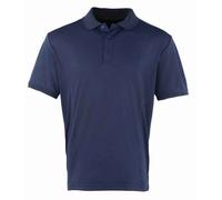 (S, Navy) Premier Mens Coolchecker Pique Polo Shirt