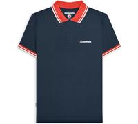 (S, Navy/Red) Lambretta Mens Contrast Tip Short Sleeve Polo Shirt