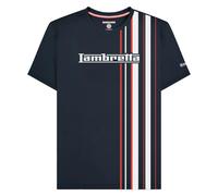 (S, Navy/Red/White) Lambretta Mens SS25 Racing Stripe T-Shirt