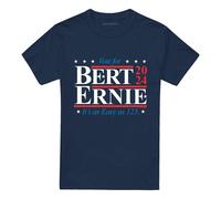 (S, Navy) Sesame Street Unisex Adult Bert Ernie For President 123 Vote T-Shirt