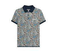(S, Navy/Smoke Blue) Lambretta Mens Paisley Polo Shirt