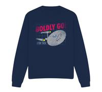 (S, Navy) Star Trek Unisex Adult Boldly Go Sweatshirt