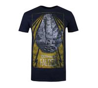 (S, Navy) Star Wars Mens Millennium Falcon Cotton T-Shirt