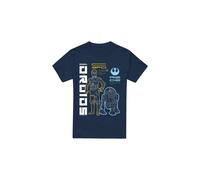(S, Navy) Star Wars Mens Rebel Droids T-Shirt