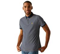 (S, Navy/Stone White) Regatta Mens Tiver Striped Polo Shirt