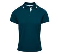 (S, Navy/White) Premier Womens/Ladies Coolchecker Contrast Pique Polo Shirt