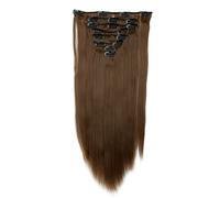 S-noilite® 17-26 Inches(43-66cm) 8pcs Long Full Head Clip In Hair Extensions Extension Sexy Lady Fashion Choice 60 Colours (26 Inches-Straight, Light Brown)