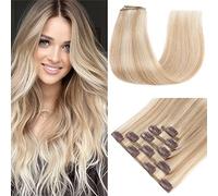 S-noilite Clip in Hair Extensions Real Human Hair Ash Blonde/Bleach Blonde, 5Pcs 12 Clips Remy Natural Hair Extension Seamless Clip in Hair Extensions for Women 18 Inch(70g)