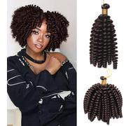 S-noilite Jamaican Bounce Crochet Hair 6 inch,Jumpy Wand Curls Short Pre Looped Curly Crochet Braids Hair-Extension Synthetic for Black Women,1 pack 60g,Dark Brown