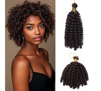 S-noilite Jamaican Bounce Crochet Hair 6 inch,Jumpy Wand Curls Short Pre Looped Curly Crochet Braids Hair-Extension Synthetic for Black Women,1 pack 60g,Wine Red