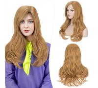 S-noilite Long Blonde Wigs Middle Part Curly Wavy Synthetic Hair 20inch for Women Party Costume Cosplay Wig Halloween