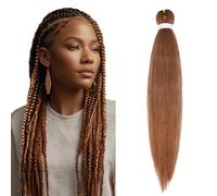 S-noilite Long EZ Braids Pre-Stretched Easy Braiding Hair Extensions for Crochet Box Twist Braids Ombre Yaki Texture Synthetic Hair Hot Water Setting,26 Inch 1Pack 90g,Light Auburn