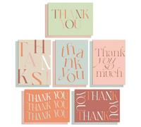 S&O Boho Thank You Cards with Envelopes, Blank Decor Sheets for Handwritten Messages, Set of 24 Greeting notes and covers, Assorted Thank You Cards with Stylish Color Envelopes to Mix & Match