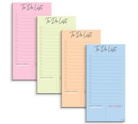 S&O Colorful Magnetic To Do List for Fridge - 4 Pack Magnetic Notepad for Fridge, Grocery Planner, Adhesive Sheet Pads, Freezer & Refrigerator Organizer, 3.5x7”, 45 Page