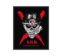 ドラッグトレイン S.O.D. STORM TROOPERS OF DEATH Scrawled Lightning Embroidered Sew-on Punk Black 4.0 x 3.1 inches Patch