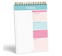 S&O Daily Planner Notepad for Productivity - 52 Page Routine To Do List - Undated Writing pad and Organizer - Every dayTo Do List Scheduler- Coiled Task Planner - Regular planner - TEAL