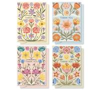 S&O Dust & Bloom Thank You Cards with Envelopes - Blank Greeting Card for Handwritten Messages - 4x5.5 Thank You Notes Set of 24 - Assorted Thank You Cards with Color Envelopes to Mix & Match