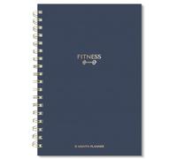 S&O Fitness Planner Notebook- 6"x 8.5" Workout Log Book & Fitness Journal-129 Pages with Measurement Tracker, Weight Tracker, Workout Planner, Food Log, 30 Day Challenge & Notes - Gold Spiral