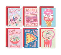 S&O Fun Happy Valentines Day Cards - Set of 24 Valentine Cards Boxed with Envelopes - Notes for Grandma, Kids, Friends & Family - Love Notes for Him & Her - Greetings with Assortment Box
