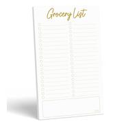 S&O Grocery List Pad - Magnetic Shopping List Pad for Fridge, Gold Magnetic Notepad for Fridge - Strong Magnet, Tear-Off Sheets, Ideal for Grocery & Shopping Lists - 4.5x7.5”, 50 Pages - 1 Pack